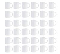 White Coffee Mug Set, 36Pcs Sublimation Mugs, Lightweight Bright Porcelain Tea Cups with Handle, Elegant and Classic Ceramic Coffee Cups for Coffee, Tea, Hot Cocoa, Milk