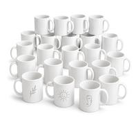 White Coffee Mugs Set of 24 | 11oz Blank Sublimation Mugs with Boxes | AAA Gloss Ceramic Tea Cups White Plain Mugs for Heat Press Printing DIY Personalised Gifts, Microwave & Dishwasher Safe