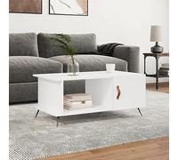 White Coffee Table 90x50x40 cm - Modern Accent Table Stylish Engineered Wood Design for Living Room Sleek Minimalist Furniture Versatile Home Decor