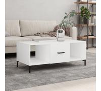 White Coffee Table Storage Cabinet Living Room Table 102x50x40cm