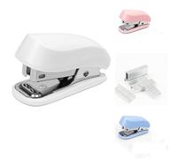 White Color Mini Stapler with Staples,Small Cute Stapler for Desk,Gift for Student or Office Use (White)