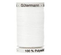 White Colour 800 Gutermann Top Stitch Sewing Thread Extra Strong Thick Polyester Upholstery Jeans Denim Button Stitch (1 x 30 Meter Spool)