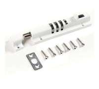 White, Combination Locking Bolt for High Security Gates, Weatherproof Stainless Steel Slide Bolt with 4-Digit Code, for Home & Garages