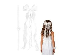 White Communion Hair Accessories Organza Ribbon Headdress