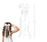 White Communion Hair Accessories White Bow Pearl Headwear
