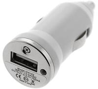 White Compact USB Car Charger Adapter for all Mobile Phones iPad, iPhone, iPod, Samsung, HTC, Blackberry, MP3 Players, Digital Cameras, PDAs, Apple, Android, Tablet