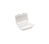 White Compostable Bagasse Lunch Box 23cm - Pack of 25