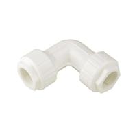 White Compression Fitting Elbow Bend Overflow Connector Faucet Adapter for Connecting PPR Pipe, PE Pipe, PVC Pipe(20mm to 20mm)