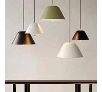 White Cone Pendant Light Modern Minimalist Pendant Lighting Bell Metal Shade Dining Room Light Fixture Levitate Hanging Lamp with Decorative Brass and Glass Diffuser - 15.7"