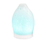 White Confetti Glass Aroma Diffuser Lamp Essential Oil Aromatherapy Colour Changing Mood Light for Bedroom, Office, Spa and Home