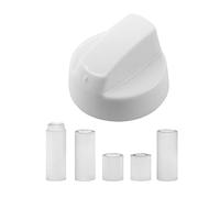 White Control Knob for Cooker, Oven & Hob - Easy Fit with Adaptors - Compatible With Ariston