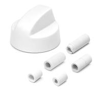 White Control Knob With Five Adapters for Belling, Stoves Ovens