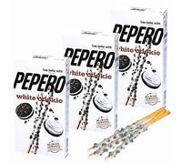 White Cookie Biscuit Sticks 3 Pack Bundle - with Pepero 3 x 32g - Crispy, Creamy, and Crunchy Chocolate Snacks Delight - Ideal for Dunking, Sharing, Gifting or Indulging