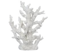 White Coral Decor - Faux Coral Reef Sculpture (9.5x7.5x3.5in) - Coastal Coffee Table Decoration - Nautical Shelf and Beach Home Decor