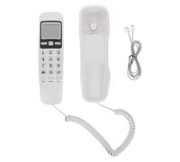 White Corded Landline Phone with Caller Id and Big Buttons | Wall Mount or Desktop Setup, ABS Body, Analog Rj11 Jack, for Office Counters and Guest Rooms