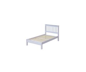 White Corona Pine Single Bed 3ft Solid Wood Low Foot End Bedframe Slatted Base