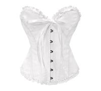 White Corset Ladie's Lace Up Boned Overbust Corset Top for Women Halloween, Christmas, Pirate Party, Wedding, Cosplay Gothic Costumes Plus Size Bustier Lingerie Bodyshaper White XXL