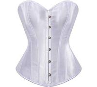 White Corset Top Bustier Princess Lace up Lingerie Women Overbust Satin Plus Size Costume Halloween 5XL