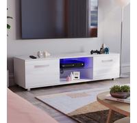 (White) Cosmo 140cm LED TV Cabinet with 2 Doors & Shelf