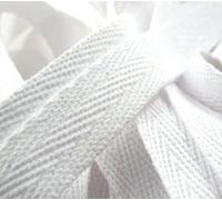 White Cotton Blend Binding Apron Herringbone Twill Webbing Tape 25mm/ 1" Wide - Sewing Quilting Bunting Dress Fabric - Simply Sew Crafty™ (1 metre)