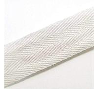 White Cotton Blend Binding Apron Herringbone Twill Webbing Tape Sew Strap 25mm Wide 1"- 5 metres