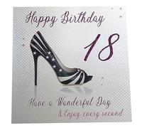 white cotton cards 1-Piece Happy Birthday Have A Wonderful Birthday Extra-Large 18th Birthday Card, Shoe,22cm x 22cm