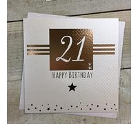 WHITE COTTON CARDS 21ST LARGE BIRTHDAY CARD, HANDMADE (XKMA21)