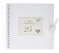 White Cotton Cards 25th Anniversary Sparkling Love Heart, Card & Memory Book (LLA25C)