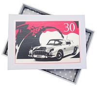 White Cotton Cards 30th Birthday, Mini Photo Album, Classic Car, Wood, 12.5 x 17.5 x 2.5 cm
