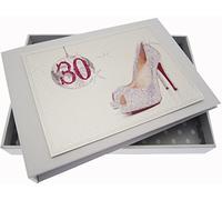 White Cotton Cards 30th Birthday Tiny Album Glitter Ball and Shoes