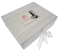 White Cotton Cards 40th Birthday, Large Keepsake Box, Evening Dress