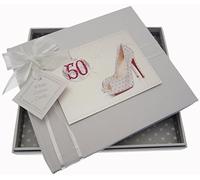 White Cotton Cards 50th Birthday Guest Book Glitter Ball and Shoes