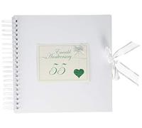 White Cotton Cards 55th Anniversary Sparkling Love Heart, Card & Memory Book (LLA55C)
