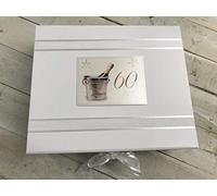 White Cotton Cards 60th Birthday Keepsake Box, Large, Silver Champagne