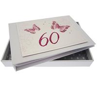 WHITE COTTON CARDS, 60th Birthday, Tiny Album, Butterflies,Medium