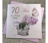 White Cotton Cards 70 Mum Have A Wonderful Handmade Vintage 70th Birthday Card (Code pdm70)
