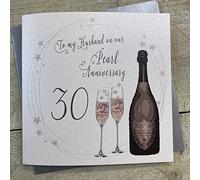 White Cotton Cards A30H "to My Husband On Our Pearl Anniversary 30" Handmade 30Th Anniversary Card