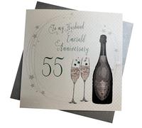 White Cotton Cards A55H "to My Husband On Our Emerald Anniversary 55" Handmade 55Th Anniversary Card