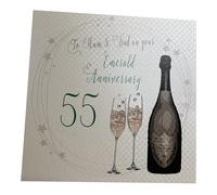 WHITE COTTON CARDS A55M To My Mum and Dad On Your Emerald Anniversary 55" Handmade 55Th Anniversary Card