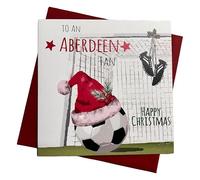 WHITE COTTON CARDS ABERDEEN FOOTBALL CHRISTMAS CARD, HAND FINISHED (FFX16)
