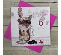 WHITE COTTON CARDS Age 6 Birthday Card - Freak Shake Design (RA7-6)