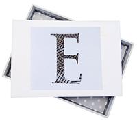 White Cotton Cards Alphabetics, Mini Photo Album, Initial E, White Board, Multi-Colour, 12.5 x 17.5 x 2.5 cm