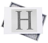 White Cotton Cards Alphabetics, Mini Photo Album, Initial H, White Board, Multi-Colour, 12.5 x 17.5 x 2.5 cm