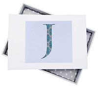 White Cotton Cards Alphabetics, Mini Photo Album, Initial J, White Board, Multi-Colour, 12.5 x 17.5 x 2.5 cm