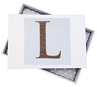 White Cotton Cards Alphabetics, Mini Photo Album, Initial L, White Board, Multi-Colour, 12.5 x 17.5 x 2.5 cm