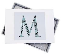 White Cotton Cards Alphabetics, Mini Photo Album, Initial M, White Board, Multi-Colour, 12.5 x 17.5 x 2.5 cm