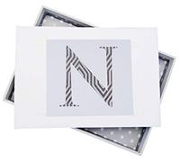 White Cotton Cards Alphabetics, Mini Photo Album, Initial N, White Board, Multi-Colour, 12.5 x 17.5 x 2.5 cm