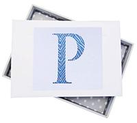 White Cotton Cards Alphabetics, Mini Photo Album, Initial P, White Board, Multi-Colour, 12.5 x 17.5 x 2.5 cm