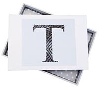 White Cotton Cards Alphabetics, Mini Photo Album, Initial T, White Board, Multi-Colour, 12.5 x 17.5 x 2.5 cm