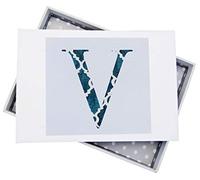 White Cotton Cards Alphabetics, Mini Photo Album, Initial V, White Board, Multi-Colour, 12.5 x 17.5 x 2.5 cm